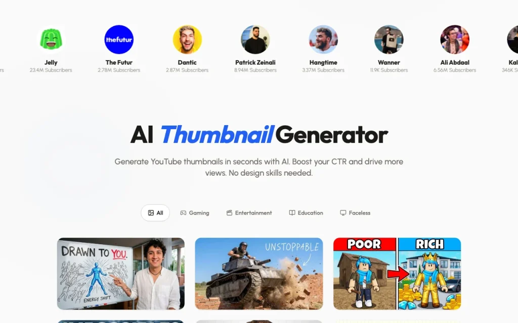 1of10 homepage — screenshot of the video AI tool, Oct 1, 2026