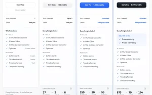 1of10 pricing page with plans and prices — screenshot of the video AI tool, 2026-10-01