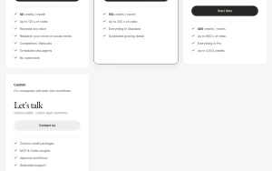 AdAnt pricing page with plans and prices — screenshot of the video AI tool, 2026-10-01