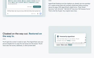 AgentCloak (by InCountry) homepage — screenshot of the chat assistants AI tool, 2026-10-01