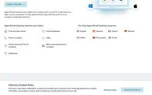 AgentCloak (by InCountry) homepage — screenshot of the chat assistants AI tool, 2026-10-01