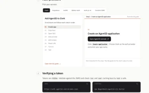 AgentID documentation — screenshot of the coding AI tool, 2026-10-01