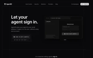 AgentID homepage — screenshot of the coding AI tool, 2026-10-01