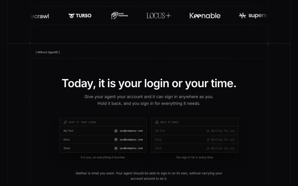 AgentID homepage — screenshot of the coding AI tool, Oct 1, 2026