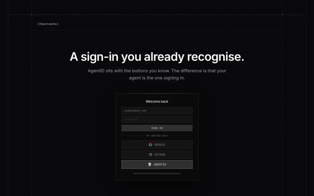 AgentID homepage — screenshot of the coding AI tool, Oct 1, 2026