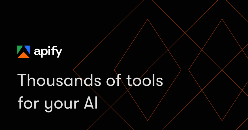 Apify homepage screenshot, coding AI tool