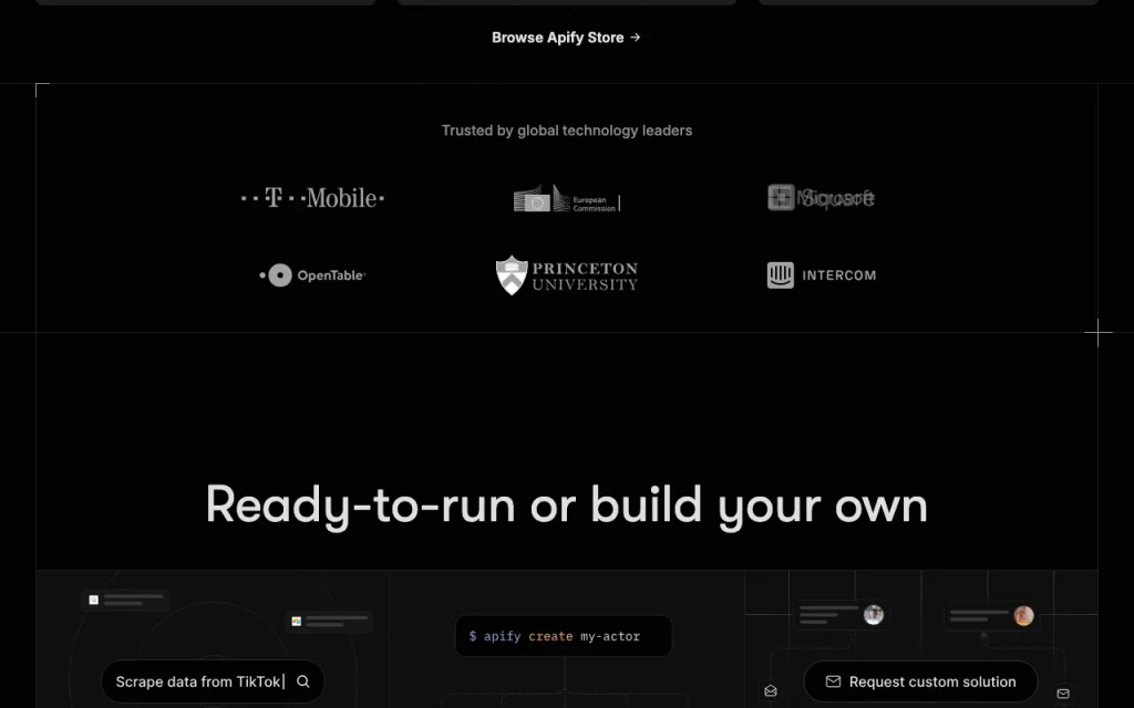 Apify página principal — captura de pantalla de la herramienta de IA programación, Oct 1, 2026