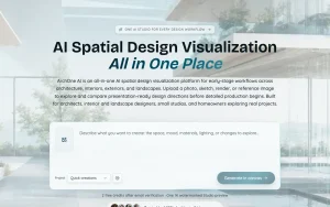 ArchOne AI homepage — screenshot of the image generation AI tool, 2026-10-01