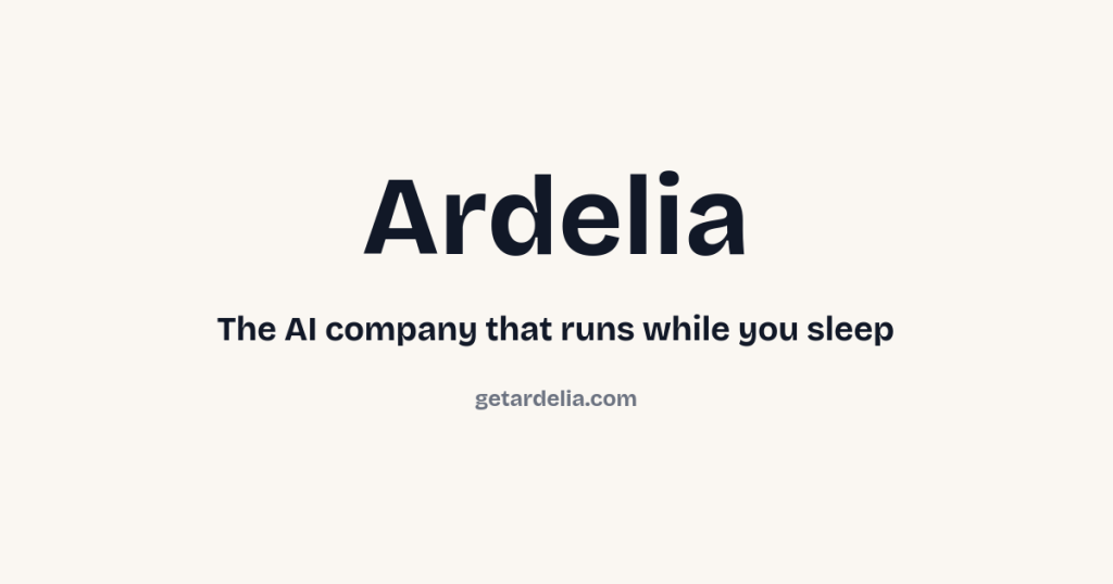 Ardelia homepage screenshot, productivity & writing AI tool