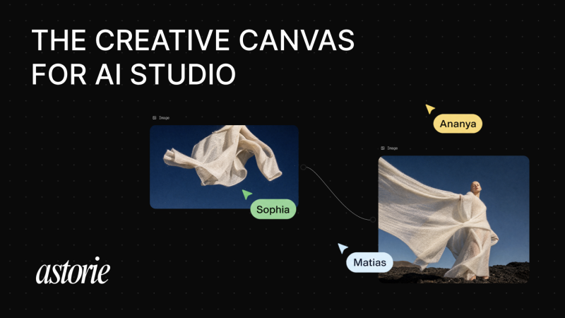 Astorie homepage screenshot, video AI tool