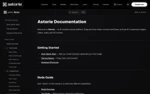 Astorie documentation — screenshot of the video AI tool, 2026-10-01