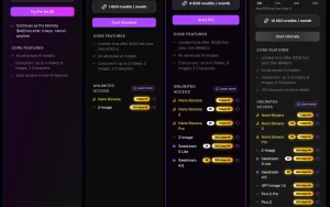 Astorie pricing page with plans and prices — screenshot of the video AI tool, 2026-10-01
