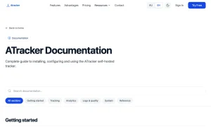 ATracker documentation — screenshot of the productivity & writing AI tool, 2026-10-01