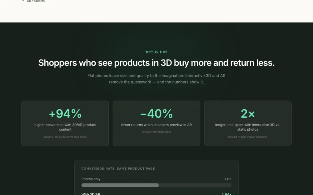Augmenta3D homepage — screenshot of the image generation AI tool, Oct 1, 2026