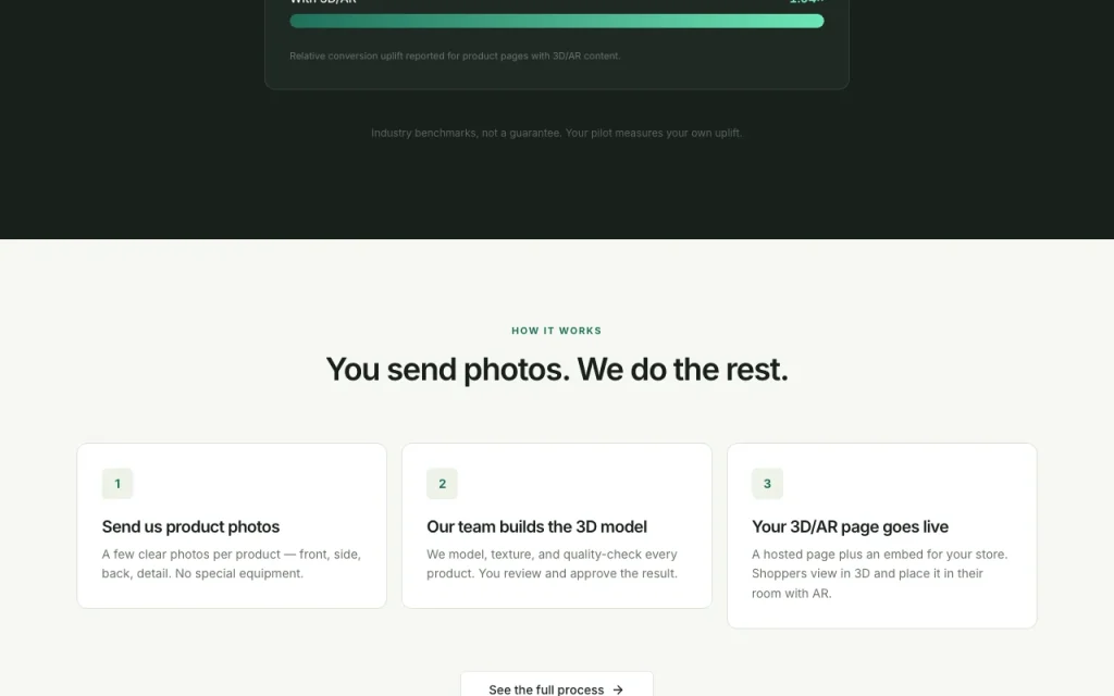 Augmenta3D homepage — screenshot of the image generation AI tool, Oct 1, 2026