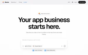 Bloxks homepage — screenshot of the coding AI tool, 2026-10-01