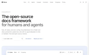 Blume homepage — screenshot of the coding AI tool, 2026-10-01