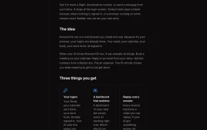 BrowserOS neo (formerly BrowserClaw) documentation — screenshot of the productivity & writing AI tool, 2026-10-01