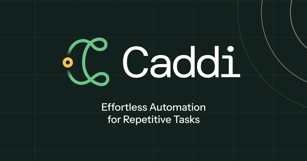 Captura de la página de inicio de Caddi, herramienta de IA productividad y escritura