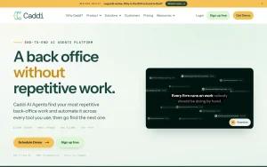 Caddi homepage — screenshot of the productivity & writing AI tool, 2026-10-01