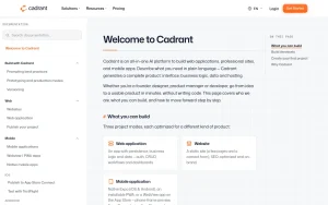Cadrant documentation — screenshot of the coding AI tool, 2026-10-01