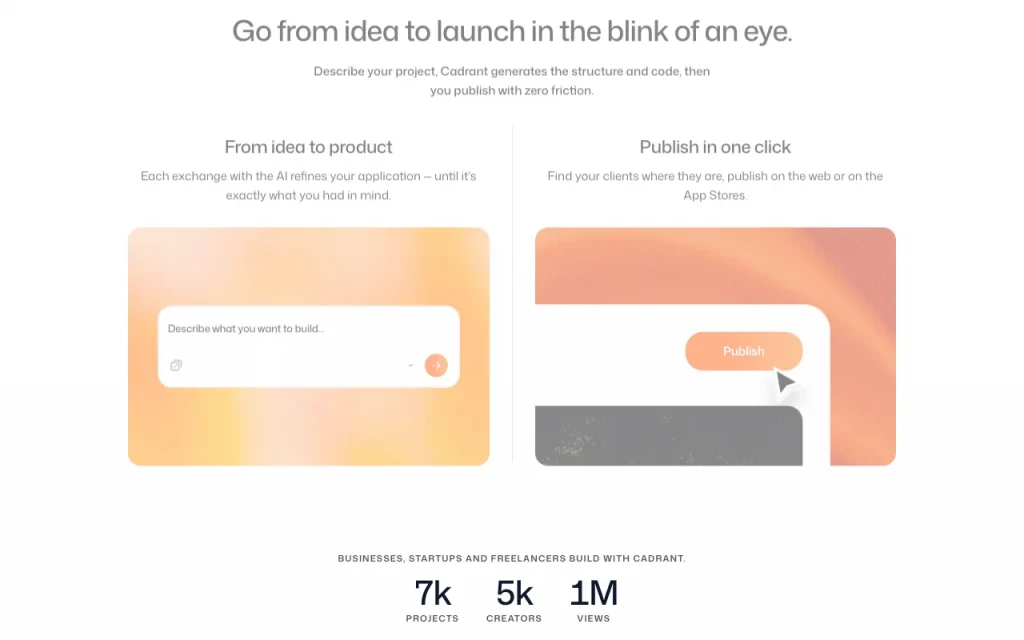 Cadrant homepage — screenshot of the coding AI tool, Oct 1, 2026