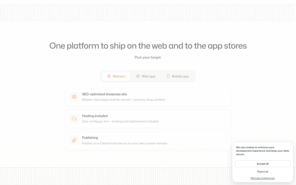 Cadrant homepage — screenshot of the coding AI tool, Oct 1, 2026