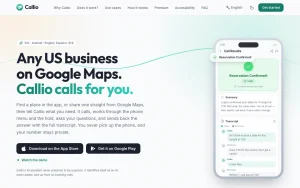 Callio homepage — screenshot of the audio & voice AI tool, 2026-10-01