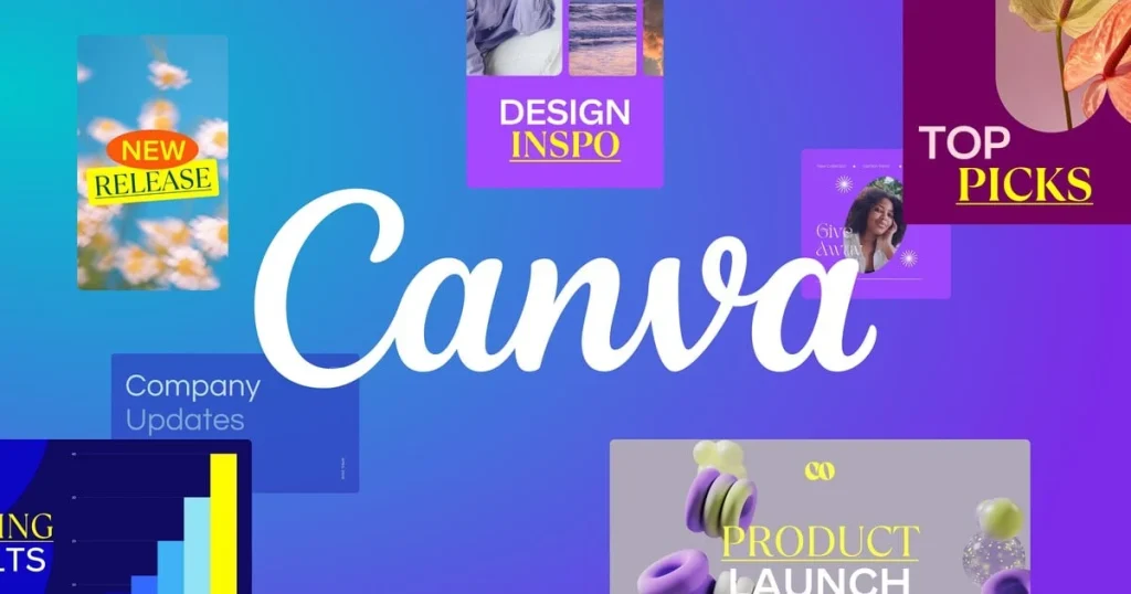 Canva homepage screenshot, productivity & writing AI tool