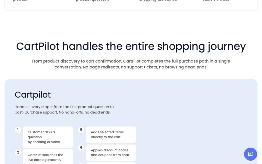 CartPilot homepage — screenshot of the chat assistants AI tool, Oct 1, 2026