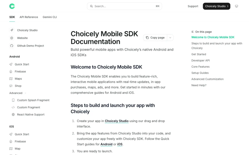 Choicely documentation — screenshot of the coding AI tool, Oct 1, 2026