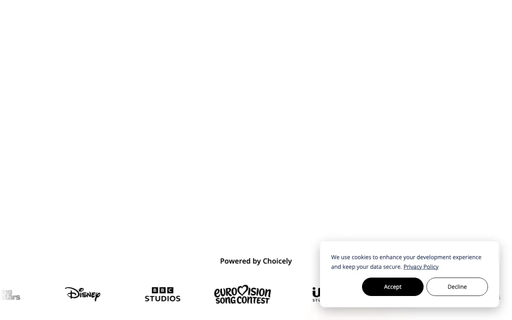 Choicely homepage — screenshot of the coding AI tool, Oct 1, 2026