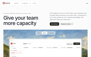 Clawnify homepage — screenshot of the productivity & writing AI tool, 2026-10-01