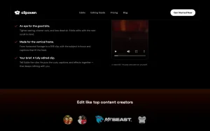 clipoven homepage — screenshot of the video AI tool, 2026-10-01