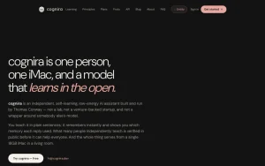 cognira about page — screenshot of the chat assistants AI tool, 2026-10-01