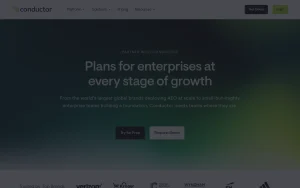 Conductor pricing page with plans and prices — screenshot of the research & search AI tool, 2026-10-01