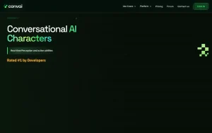 Convai homepage — screenshot of the audio & voice AI tool, 2026-10-01
