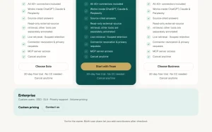 CorpusIQ pricing page with plans and prices — screenshot of the productivity & writing AI tool, 2026-10-01