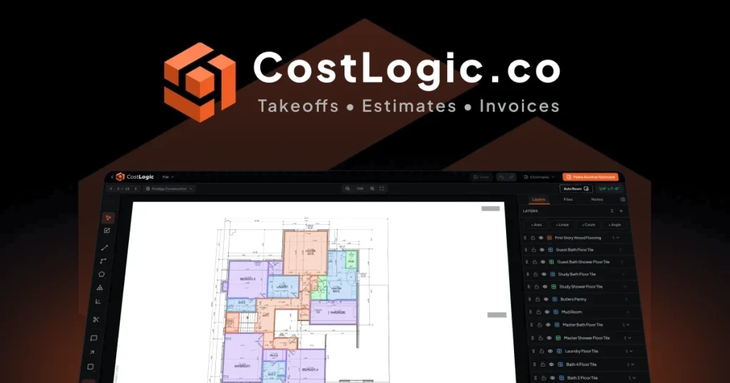 Capture d'écran de la page d'accueil de CostLogic, outil d'IA productivité et rédaction