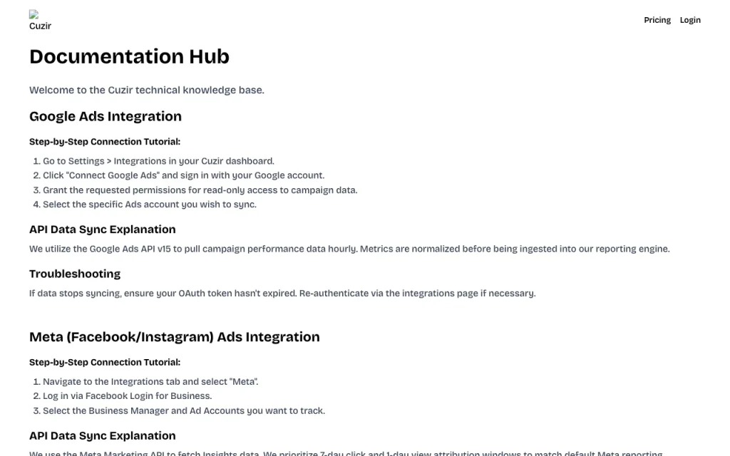 Cuzir documentation — screenshot of the productivity & writing AI tool, Oct 1, 2026