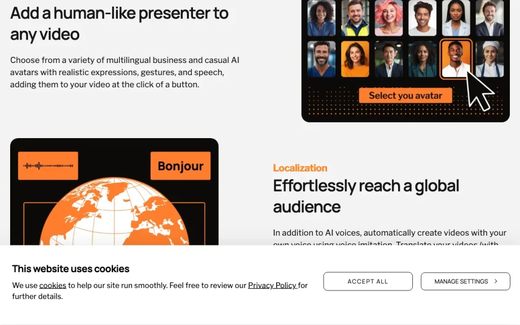 D-ID Creative Reality Studio homepage — screenshot of the video AI tool, Oct 1, 2026