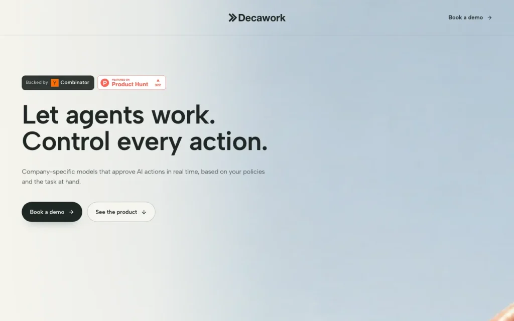 Decawork homepage — screenshot of the productivity & writing AI tool, Oct 1, 2026