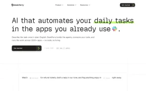 DeskFerry homepage — screenshot of the productivity & writing AI tool, 2026-10-01