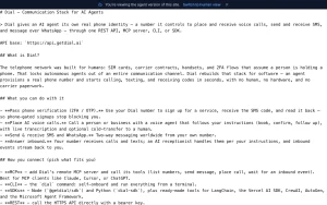 Dial homepage — screenshot of the coding AI tool, 2026-10-01