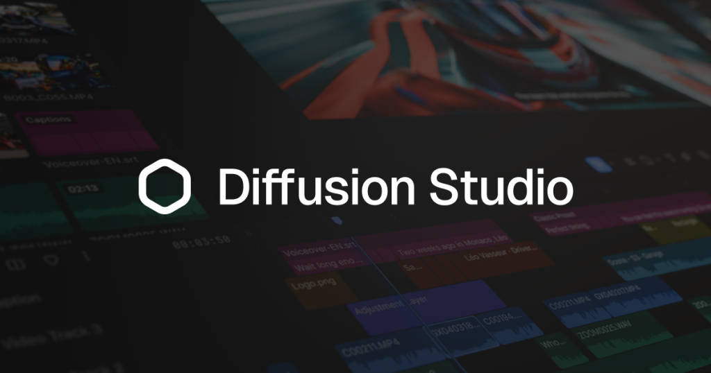 Diffusion Studio homepage screenshot, video AI tool