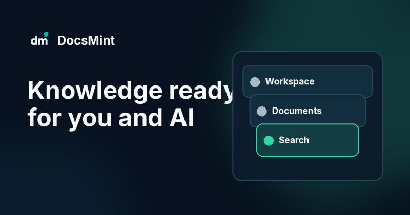Capture d'écran de la page d'accueil de DocsMint, outil d'IA productivité et rédaction