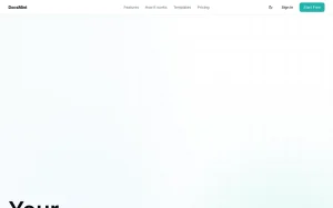 DocsMint homepage — screenshot of the productivity & writing AI tool, 2026-10-01