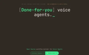 Dograh homepage — screenshot of the audio & voice AI tool, 2026-10-01
