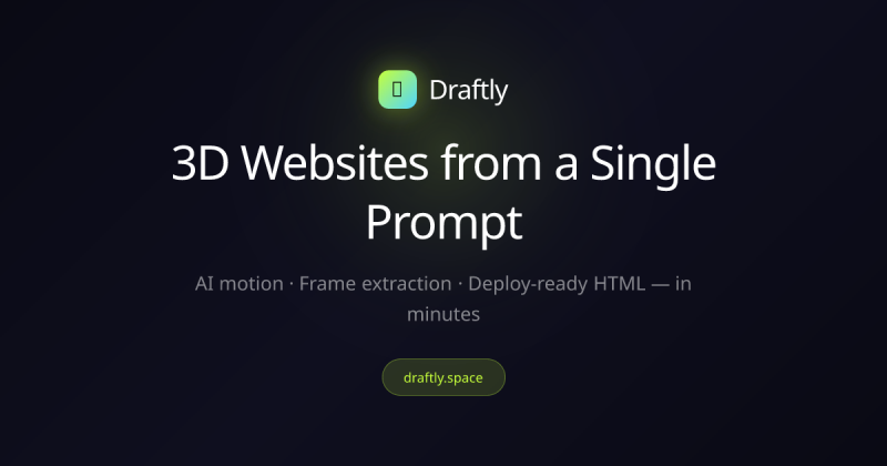 Captura de la página de inicio de Draftly, herramienta de IA programación