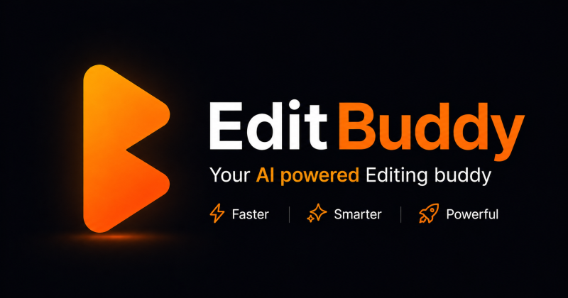 EditBuddy homepage screenshot, video AI tool
